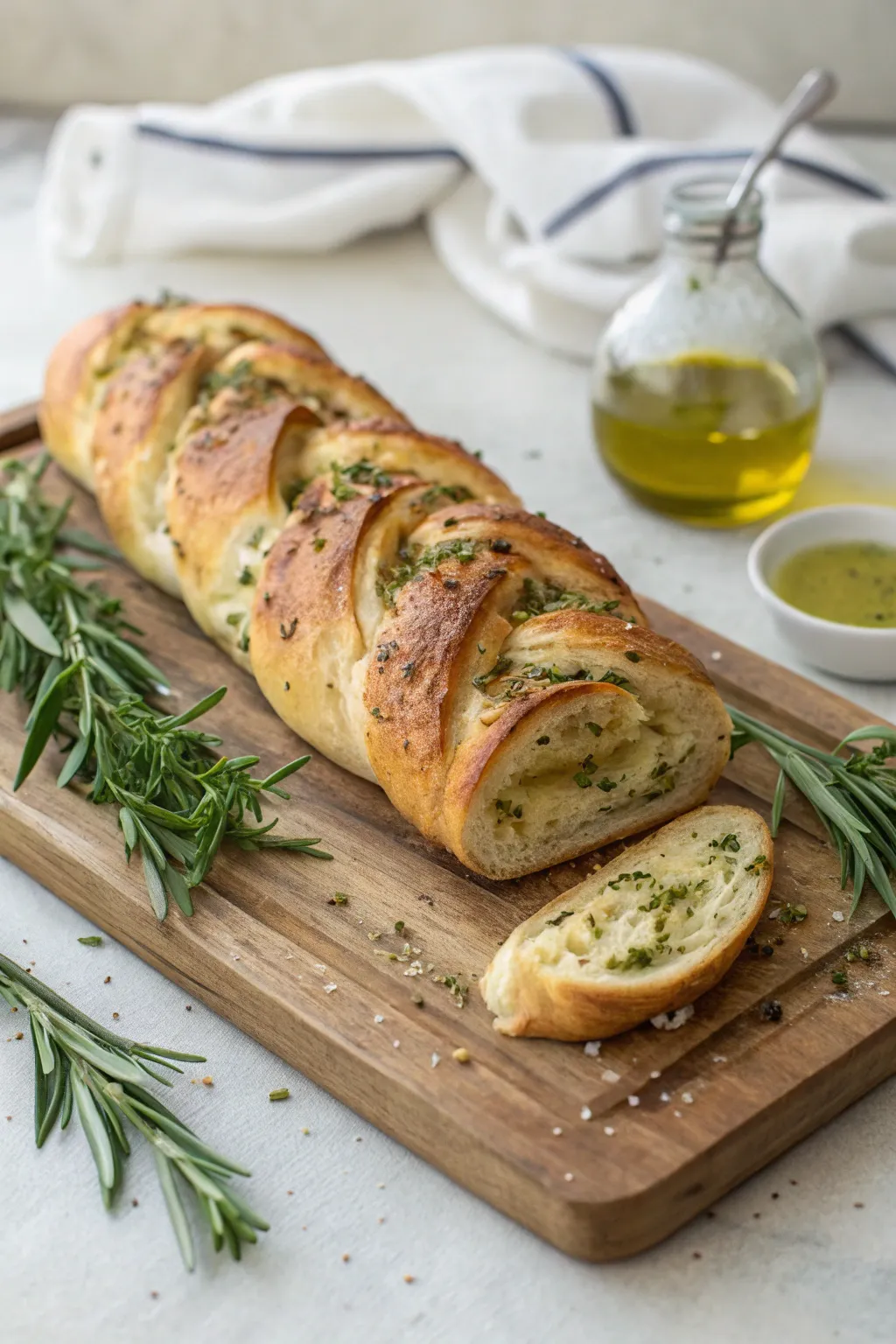 Savor the artistry of simplicity with this garlic herb twist bread, the perfect centerpiece for your Thanksgiving table.
