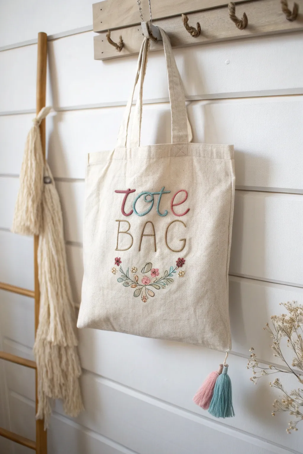Add a touch of whimsy to your day with this charming embroidered tote.