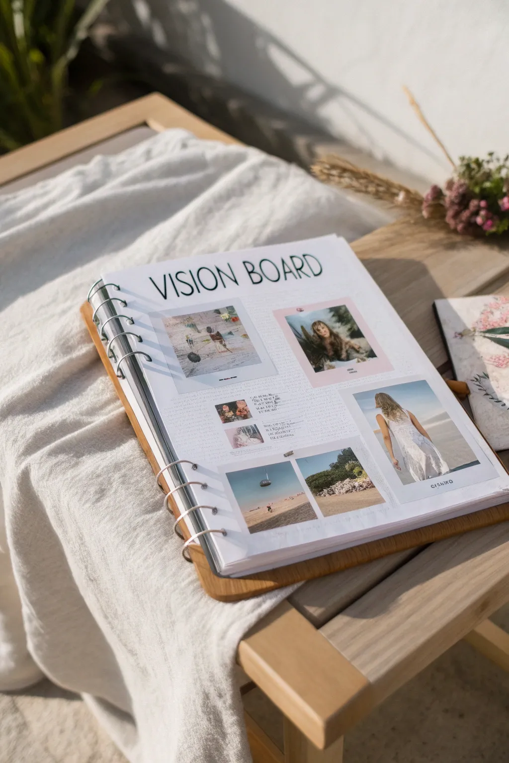 Craft your dreams with a touch of minimalist elegance. 🌿✨ #VisionBoard #TravelersNotebook #BohoScandi