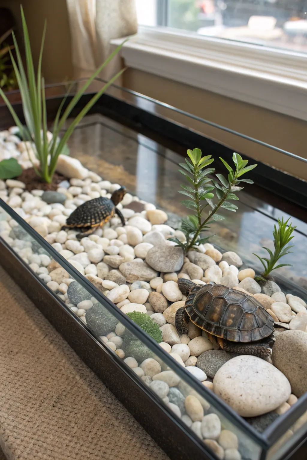 Zen garden, a tranquil space for turtles to find peace.