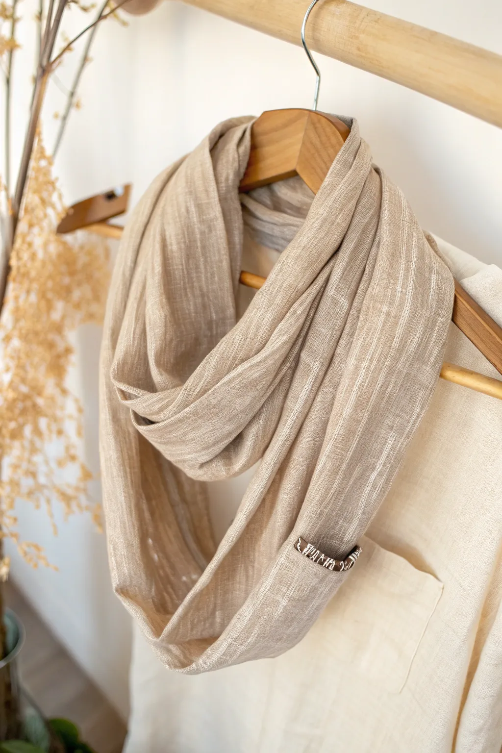 Elevate your style with this DIY infinity scarf featuring a secret pocket – where elegance meets practicality.