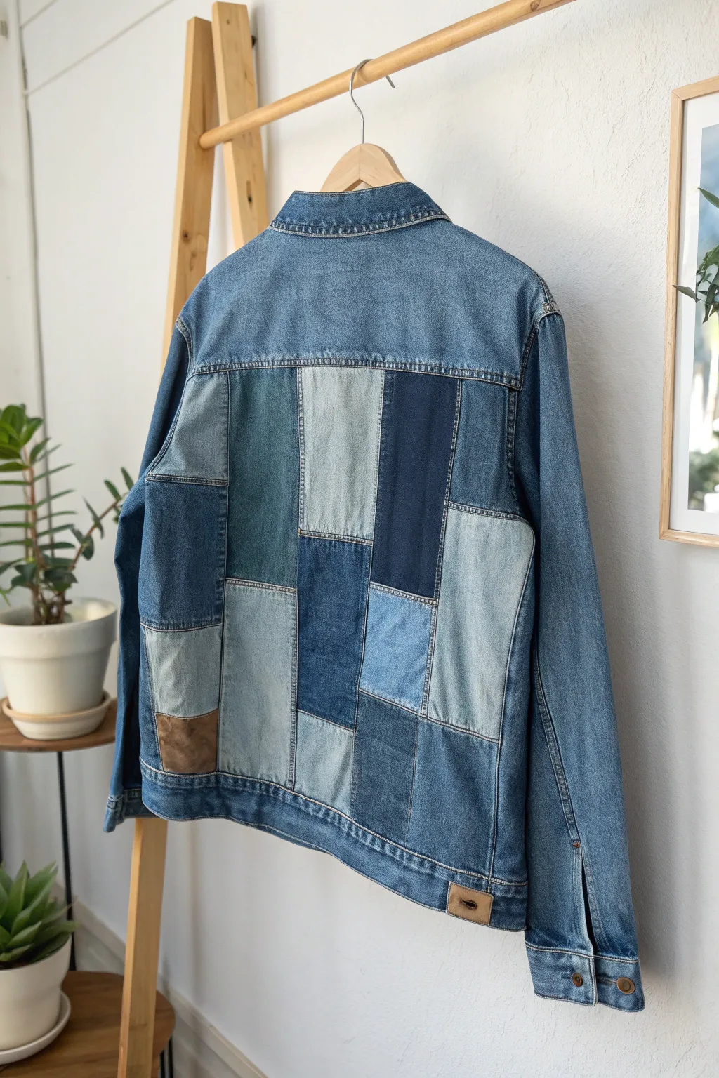 Elevate your style with this chic patchwork denim jacket—where craftsmanship meets minimalism.
