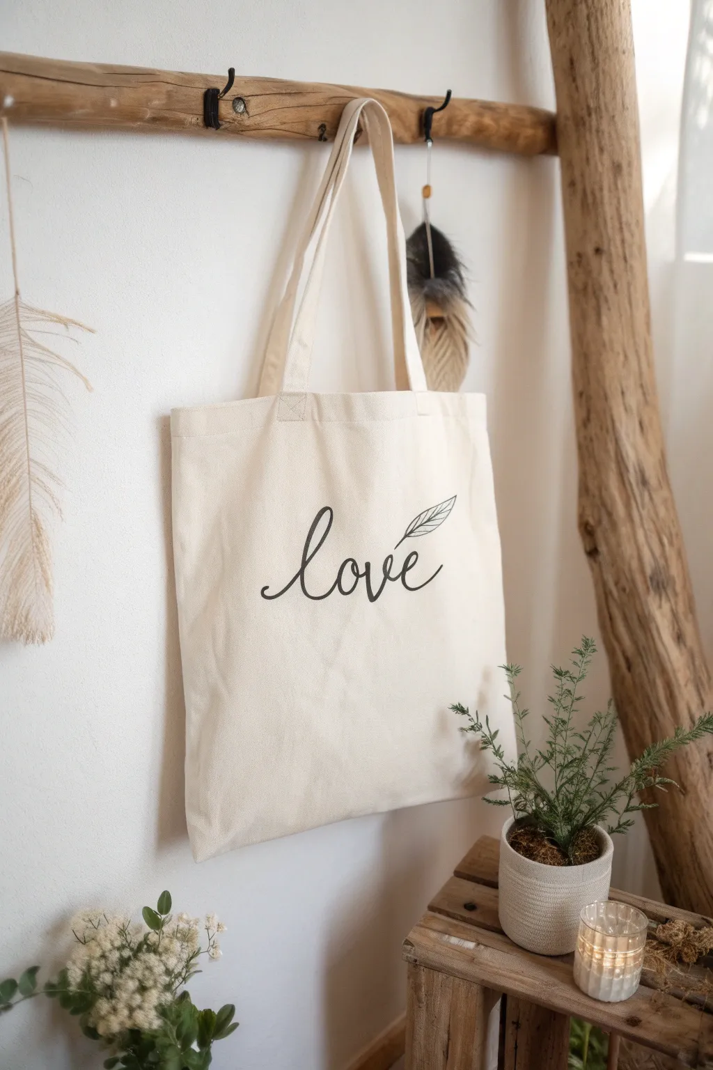 Whisper sweet sentiments with a love quote on a minimalist tote.