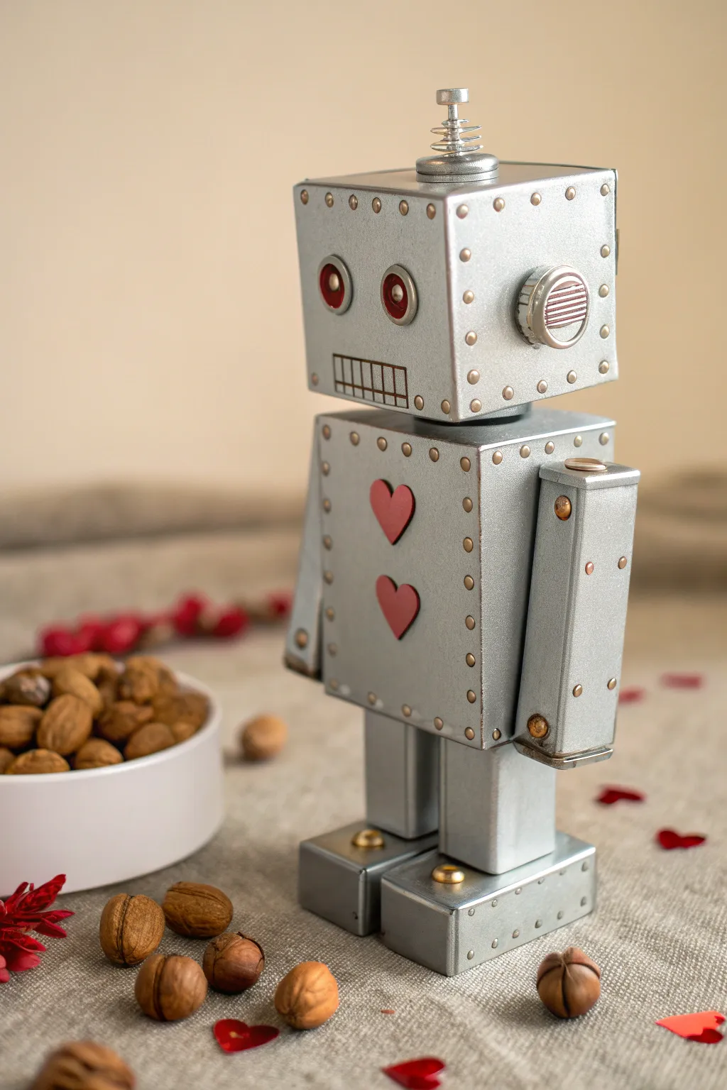 Embrace the Robot Revolution: A sleek and stylish Valentine’s Day shoe box that blends futuristic flair with minimalist design.