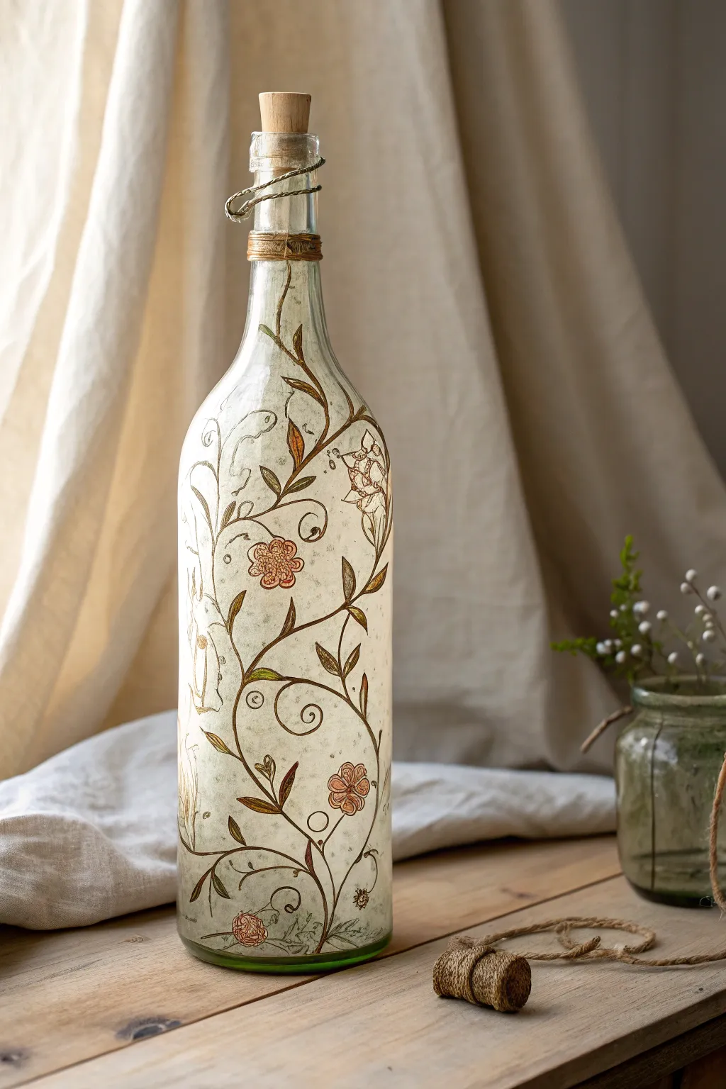 Transform the ordinary into extraordinary with vine-painted elegance 🌿✨ #UpcycledArt #ScandiBoho