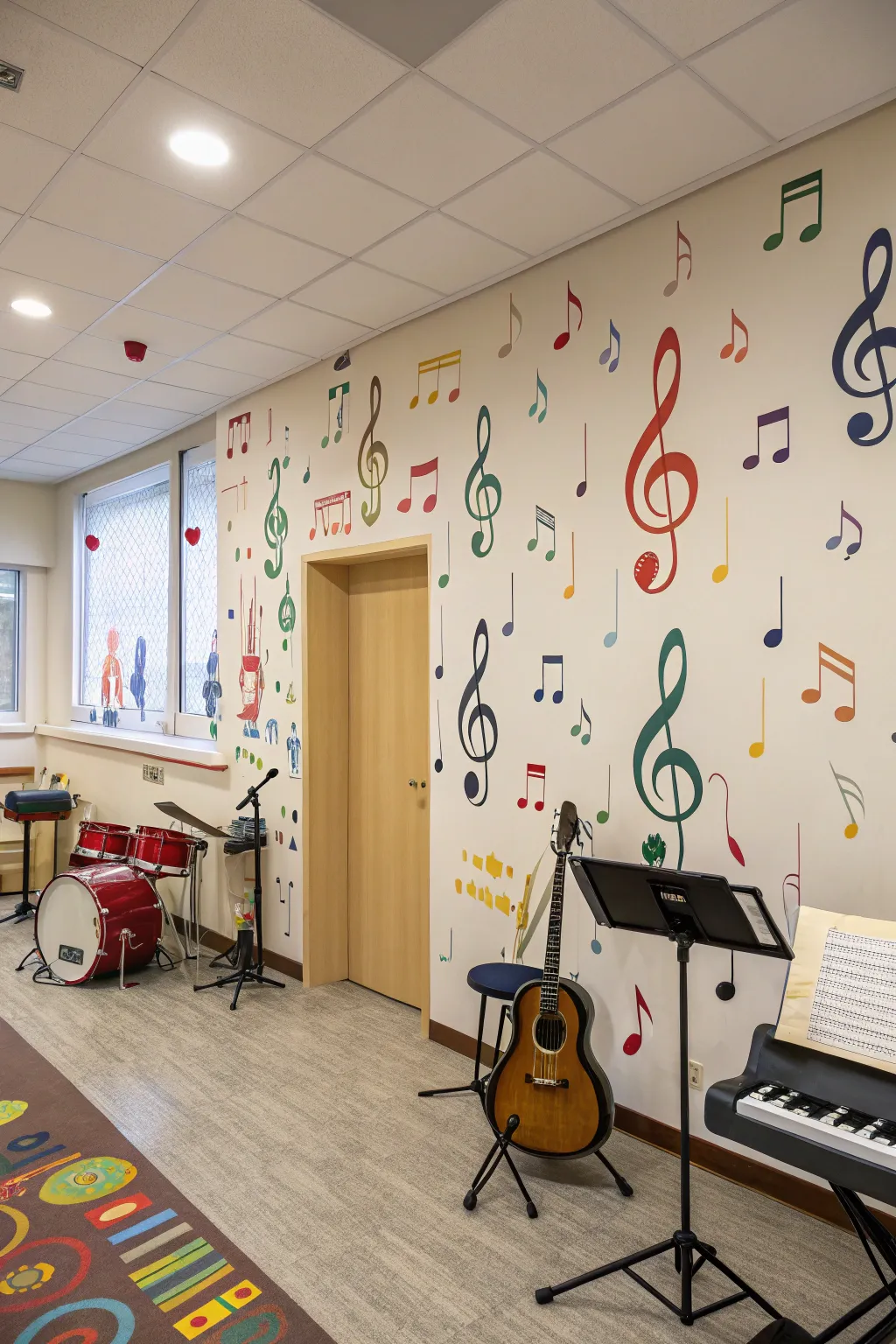 Let musical notes inspire creativity in your music room.