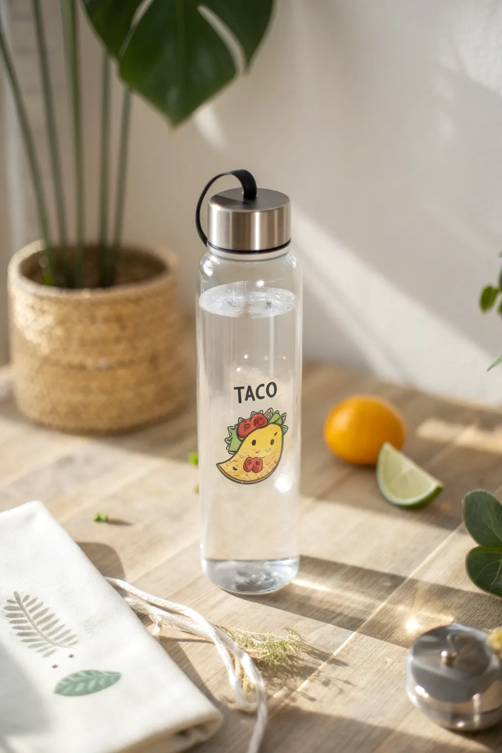 Add a dash of foodie charm to your hydration with a cute taco sticker, perfect for the minimalist with a love for delicious treats.
