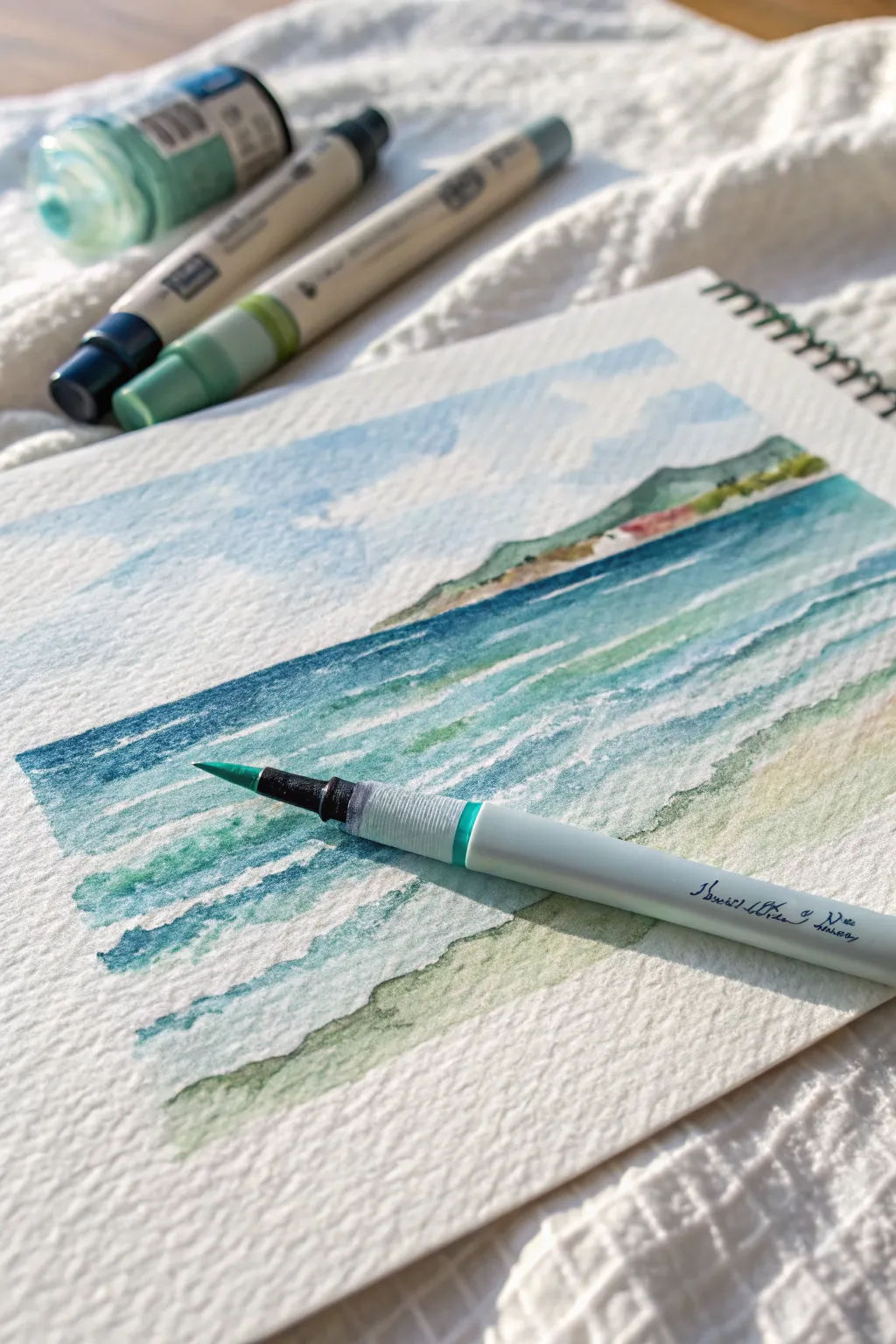 Dive into tranquility with serene seascape art.