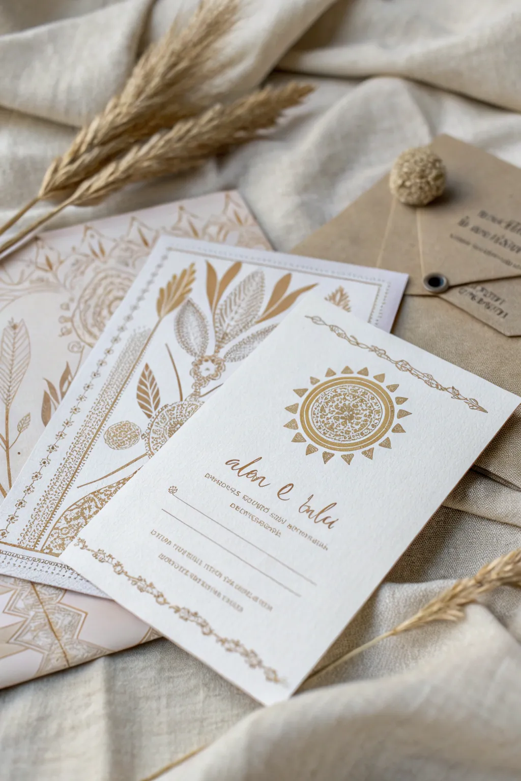 Infuse your wedding invitations with cultural motifs for a meaningful touch. Embrace simplicity and elegance with a blend of Scandinavian and Boho design.