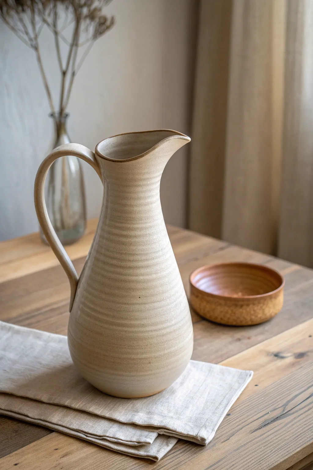 Pouring elegance in every detail: A minimalist handcrafted serving pitcher.