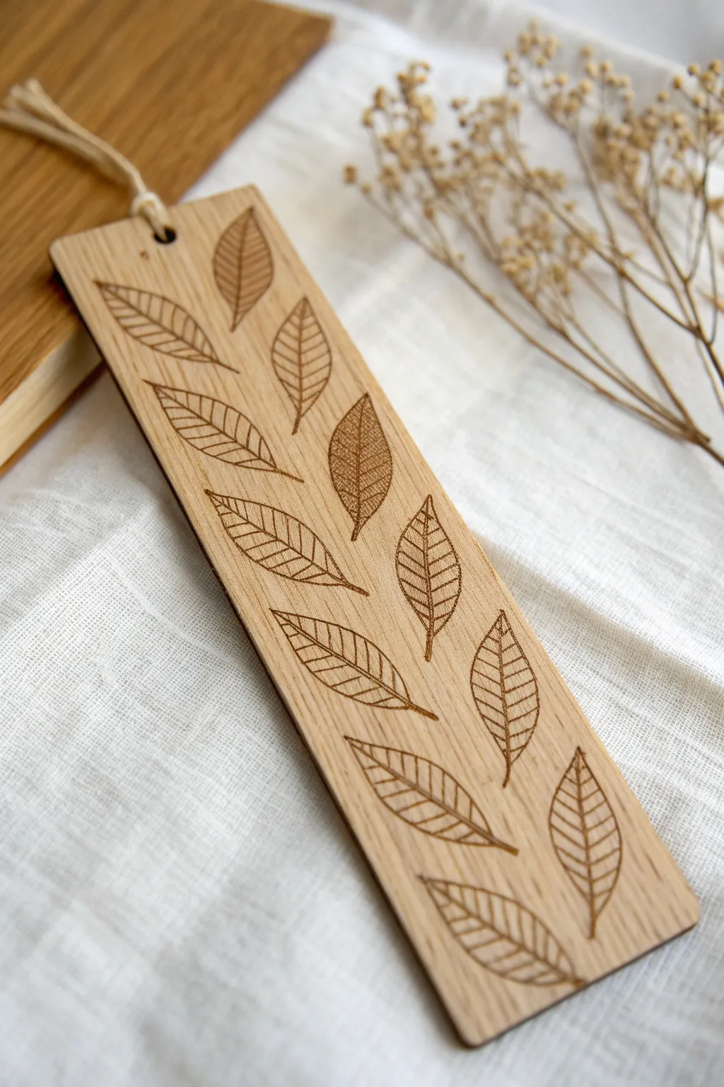 Embrace autumn's charm with handcrafted wooden bookmarks, where simplicity meets elegance.