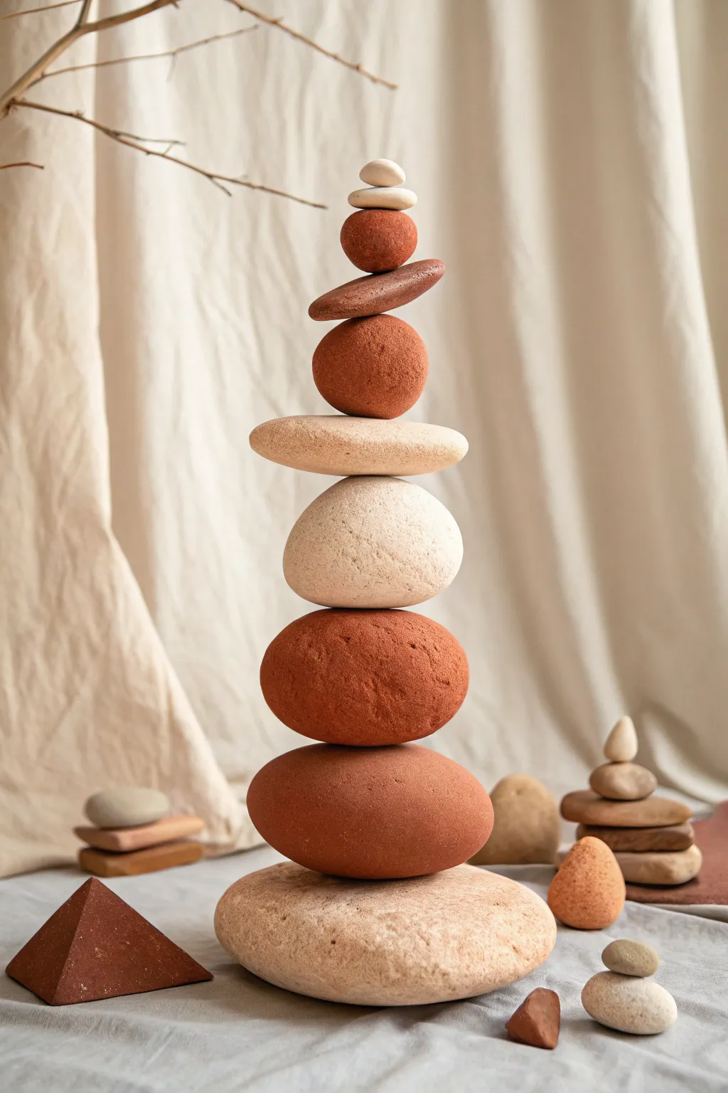 Discover the art of storytelling through the elegant balance of abstract clay totems.