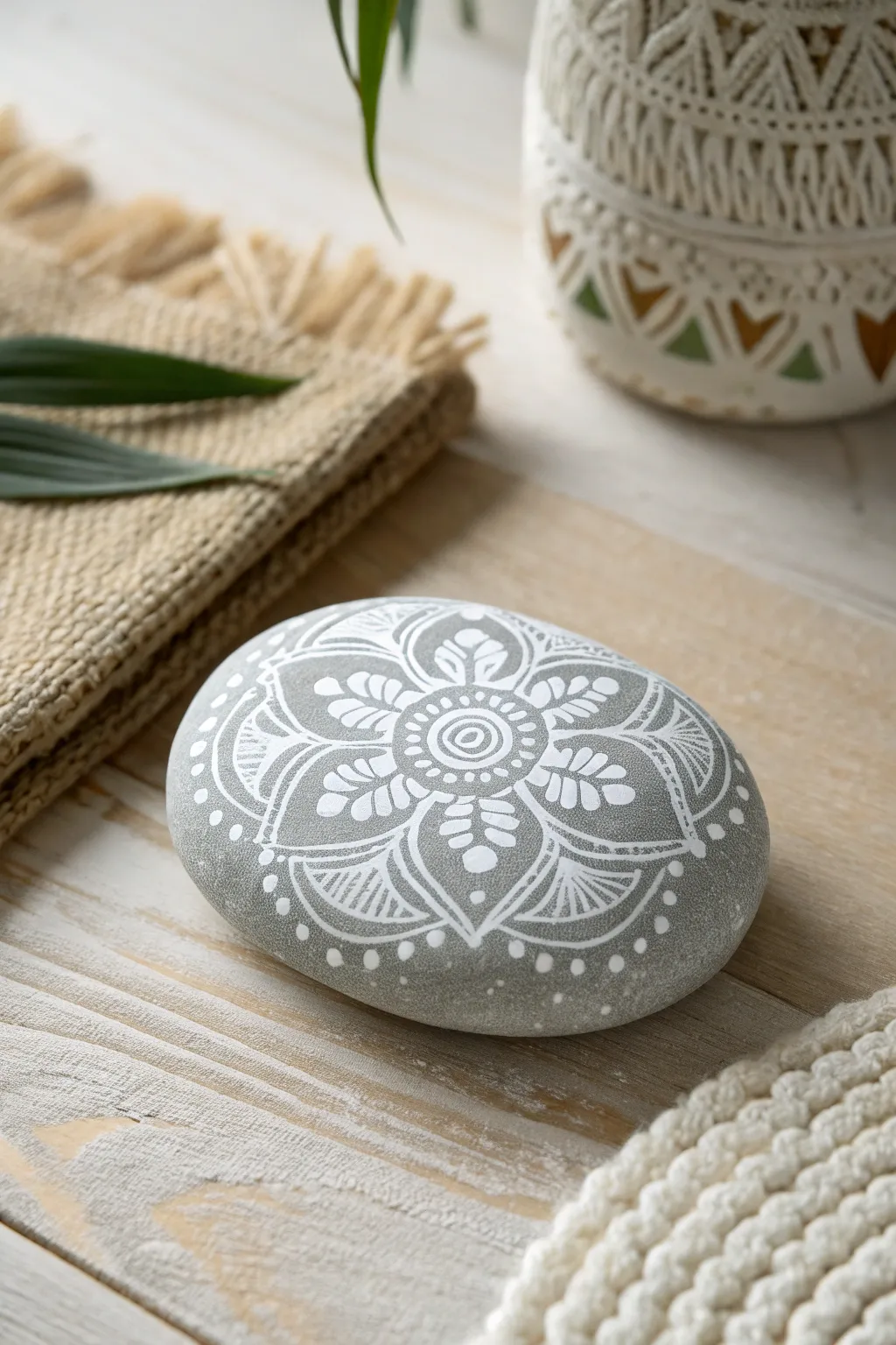 Discover the beauty in simplicity with intricately painted stones – perfect for adding a touch of artistic elegance to any space.