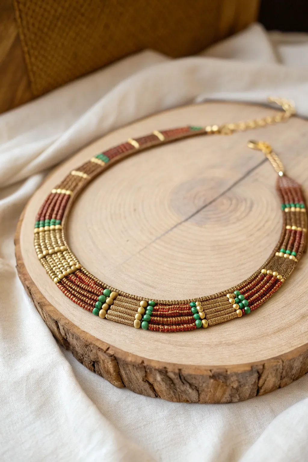 Elevate your style with this handcrafted African collar necklace, where simplicity meets artistry.