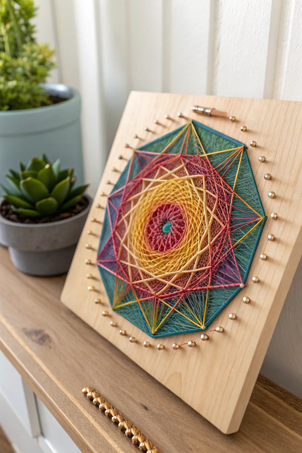 Transform your space with the elegance of handcrafted string art.