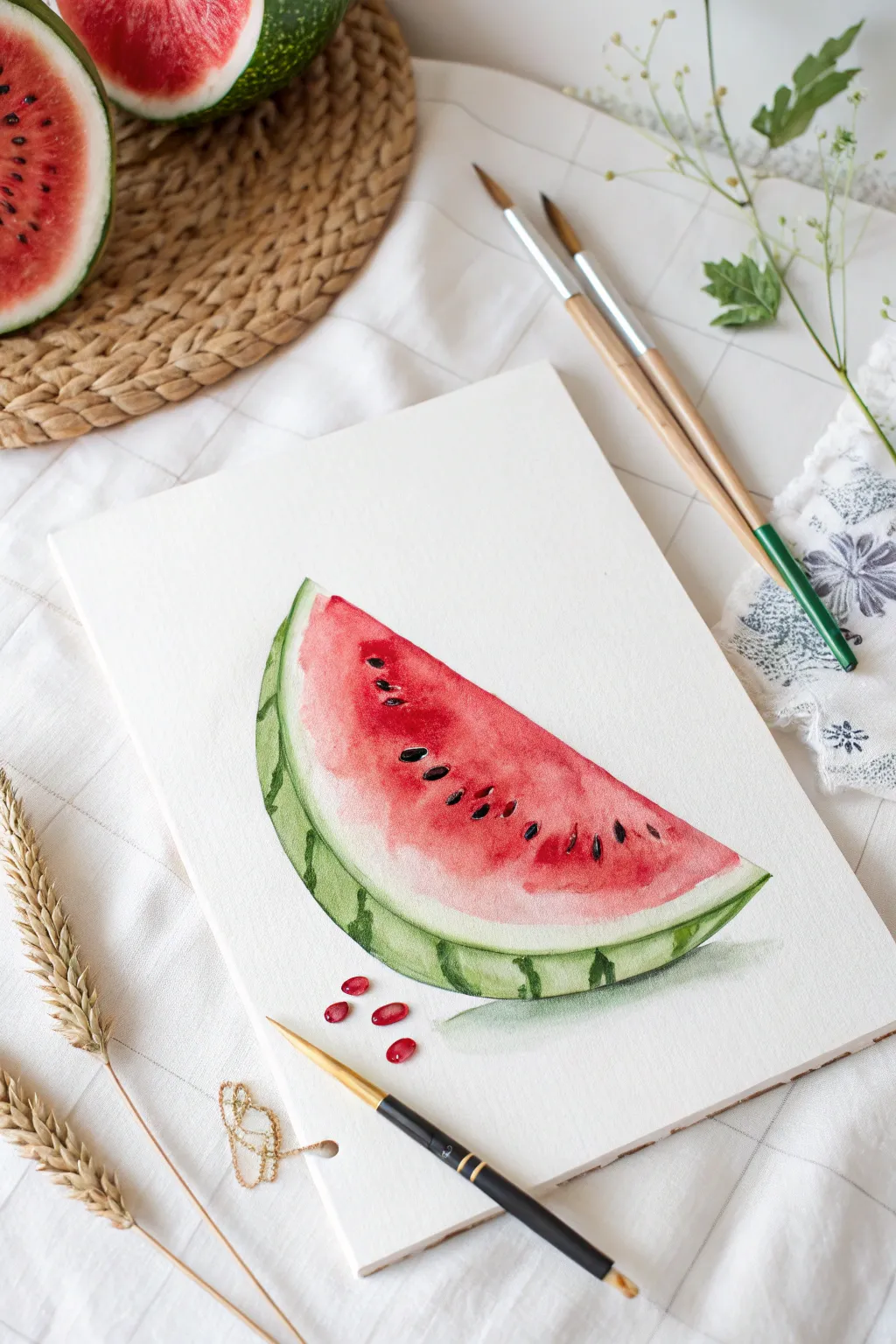 Juicy summer vibes captured in minimalist watercolor.