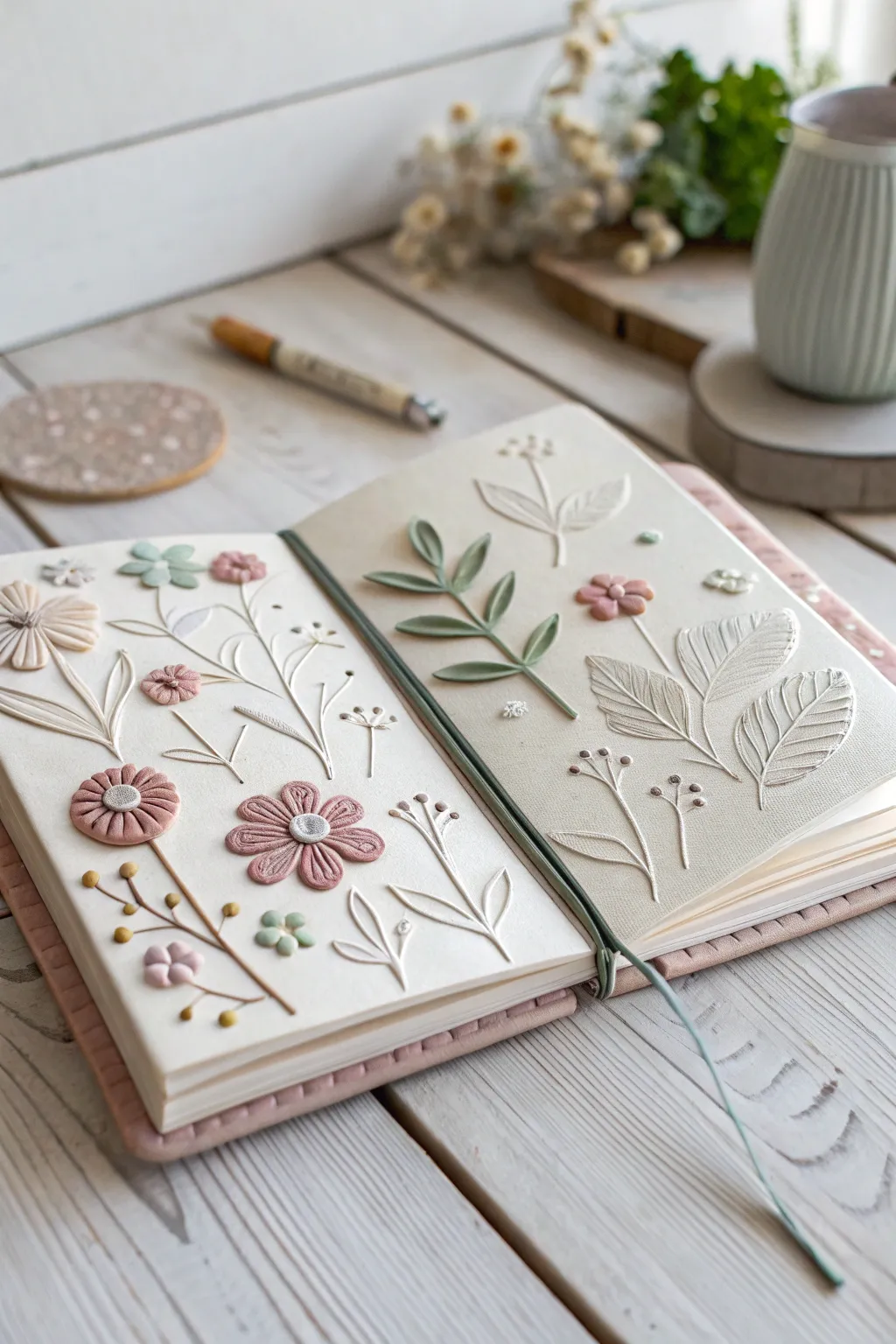 Elevate your journaling experience with a touch of clay artistry.