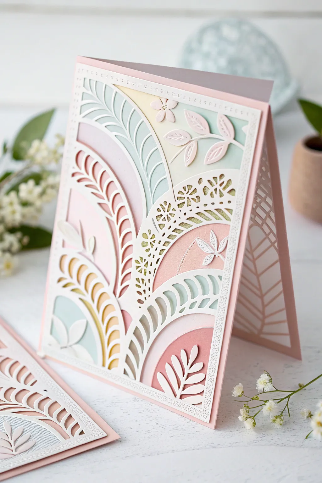A touch of artistry: Layered cutouts bring your best friend card to life with depth and charm.