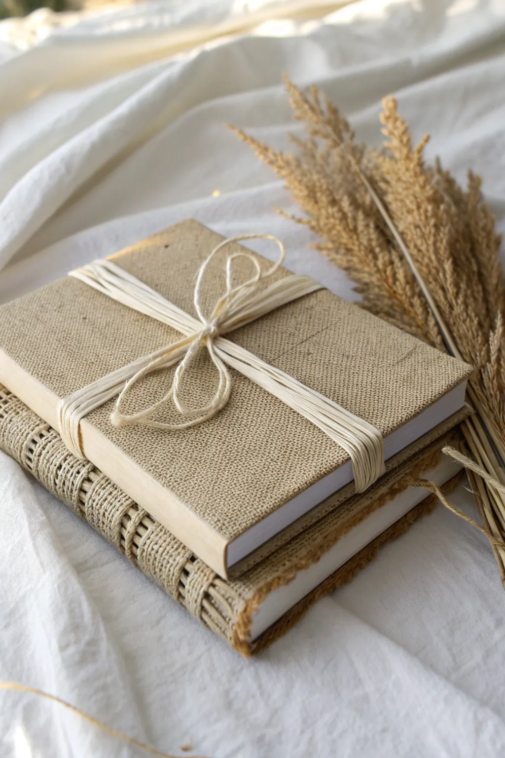 Unwrap the beauty of layered textures with this exquisite book wrap idea.