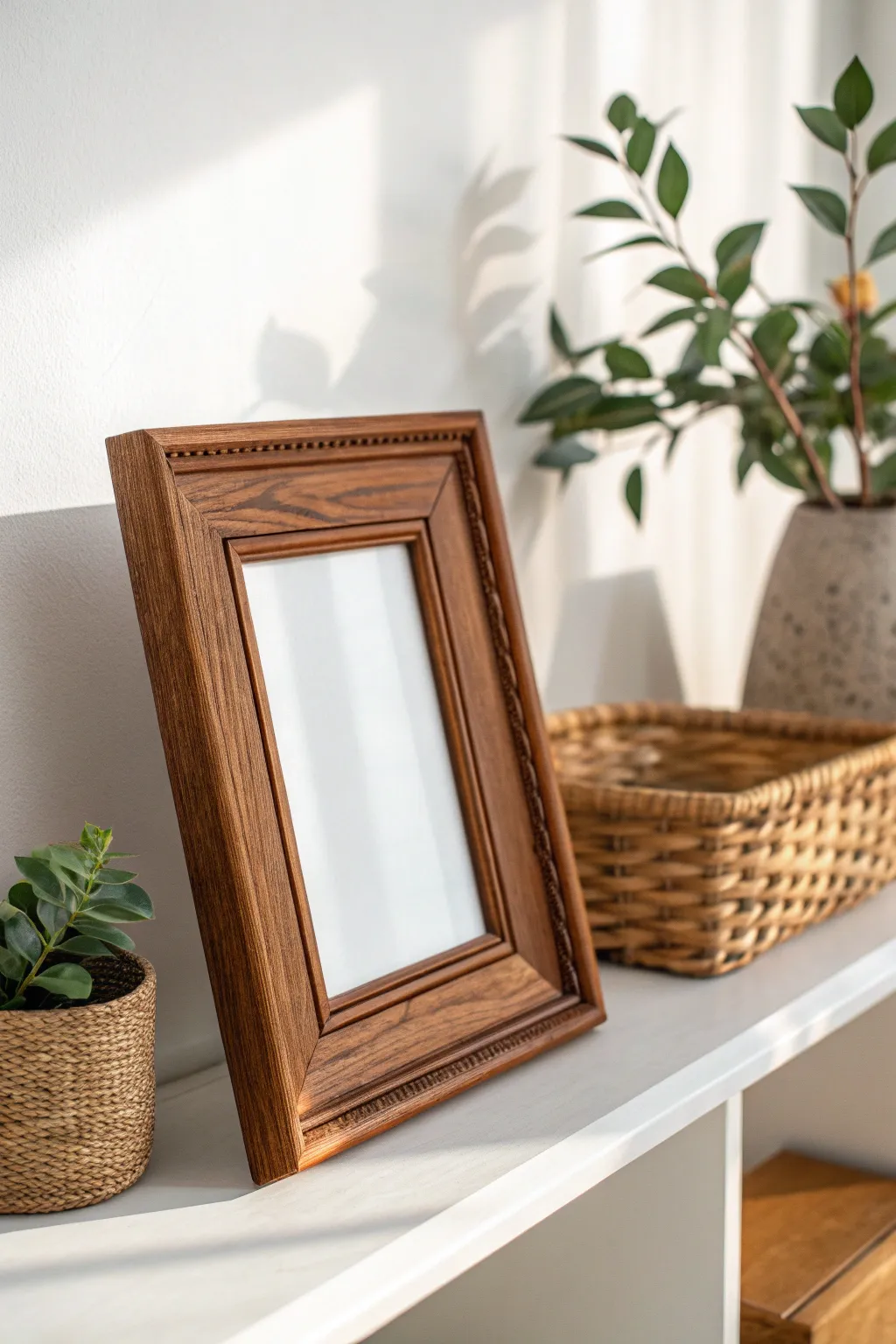 Transform your gallery wall with the timeless elegance of brown-painted frames.