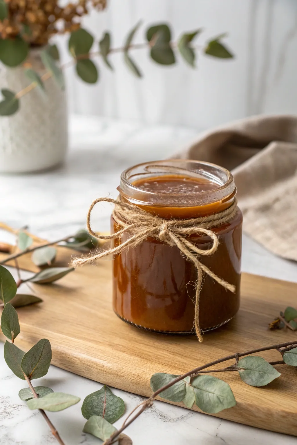 Delight in the simplicity of homemade salted caramel, a gift of indulgence and elegance.