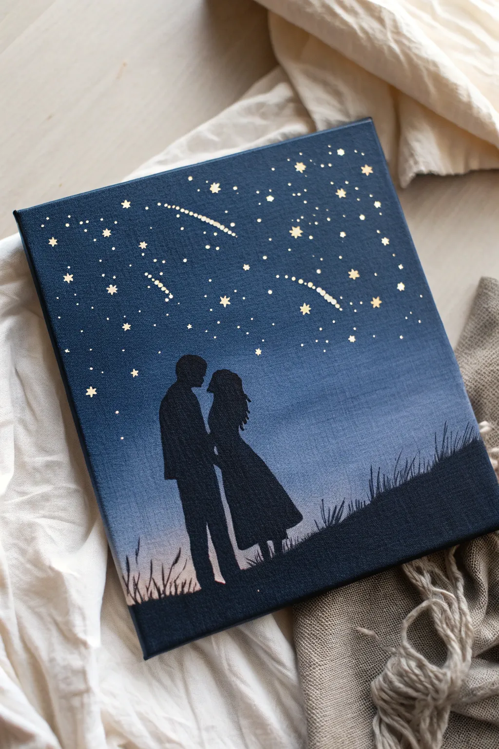 Capture the magic of the night with a simple yet stunning celestial canvas. #StarCrossedLovers #MinimalistArt