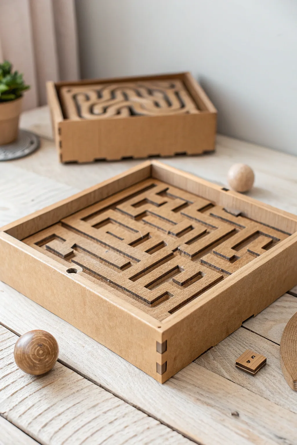 Challenge your creativity with this minimalist cardboard maze game, where simplicity meets fun!