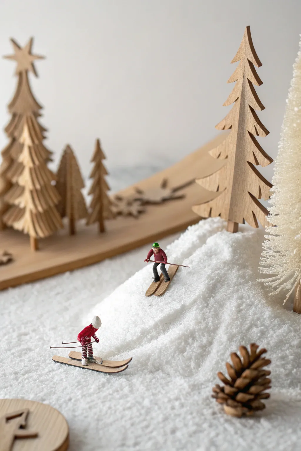 Embrace the thrill of winter with a touch of minimalist magic in this Winter Sports Wonderland diorama.