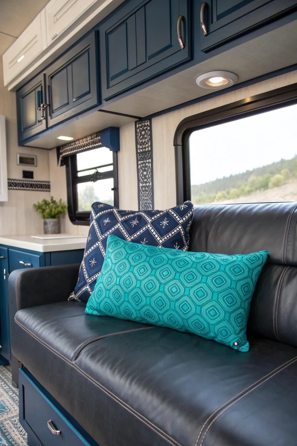 Transform your RV with striking accents: A splash of color brings life and style to your mobile haven.