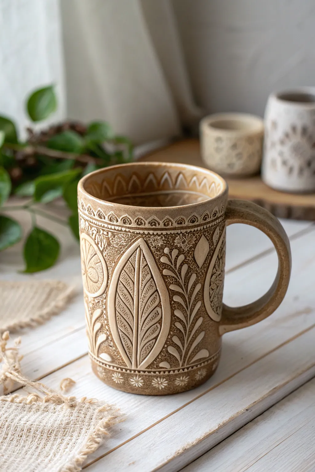 Sip from a world of stories with this globally inspired clay mug, where tradition meets minimalist elegance.