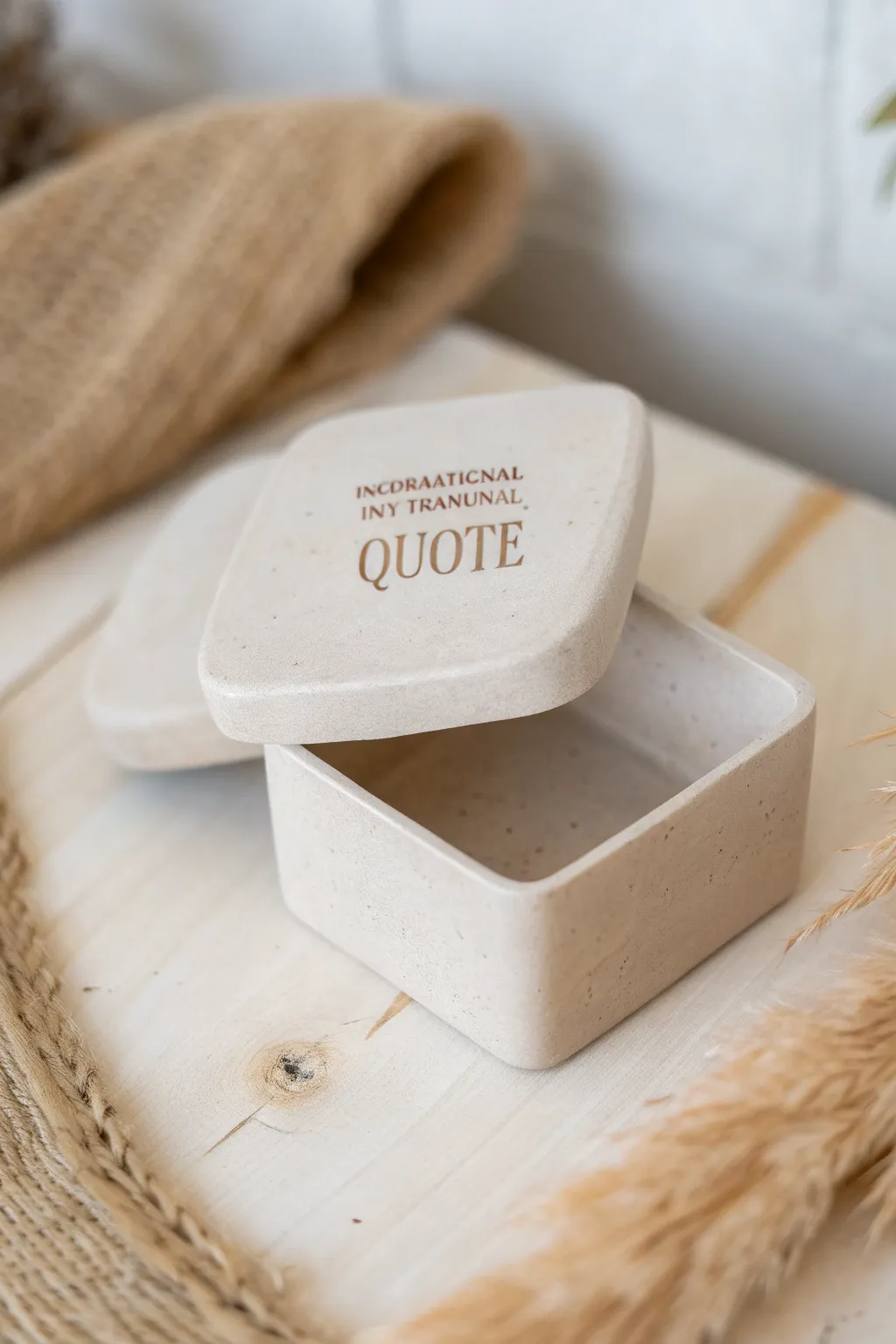Find inspiration in simplicity: A beautifully crafted clay quote box to lift your spirits every day.