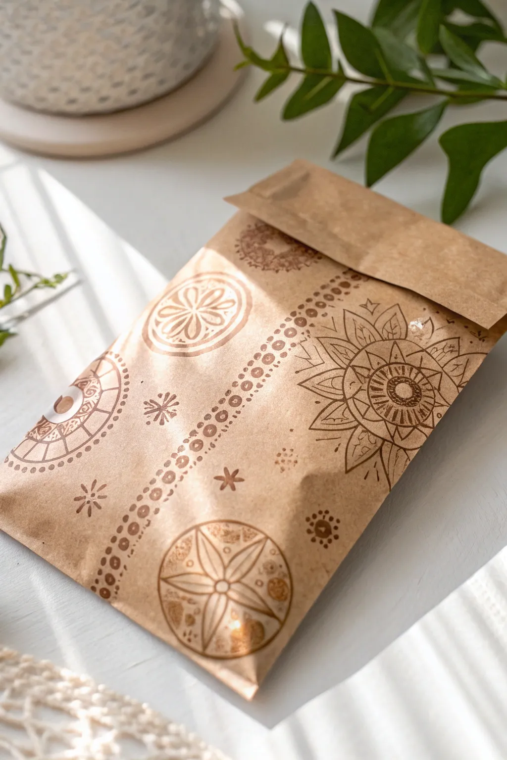 Embrace simplicity with handcrafted charm: Decorate brown paper pouches for a delightful touch.
