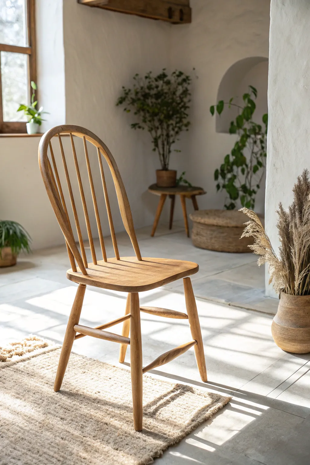 Embrace vintage charm with the elegance of spindle-backed chairs, a perfect blend of simplicity and craftsmanship.