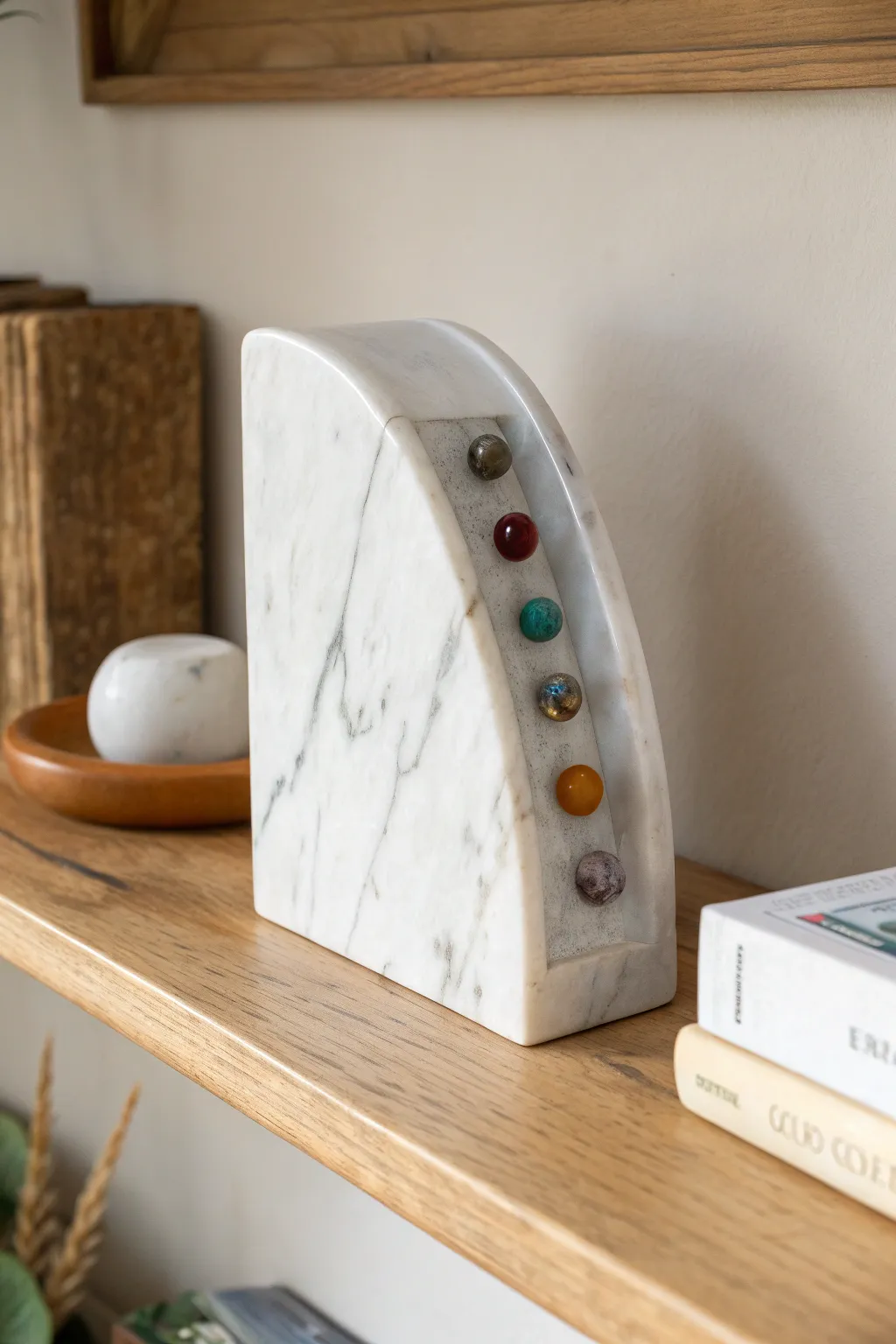 Elevate your bookshelf with the timeless elegance of marble bookends, where simplicity meets artistry.