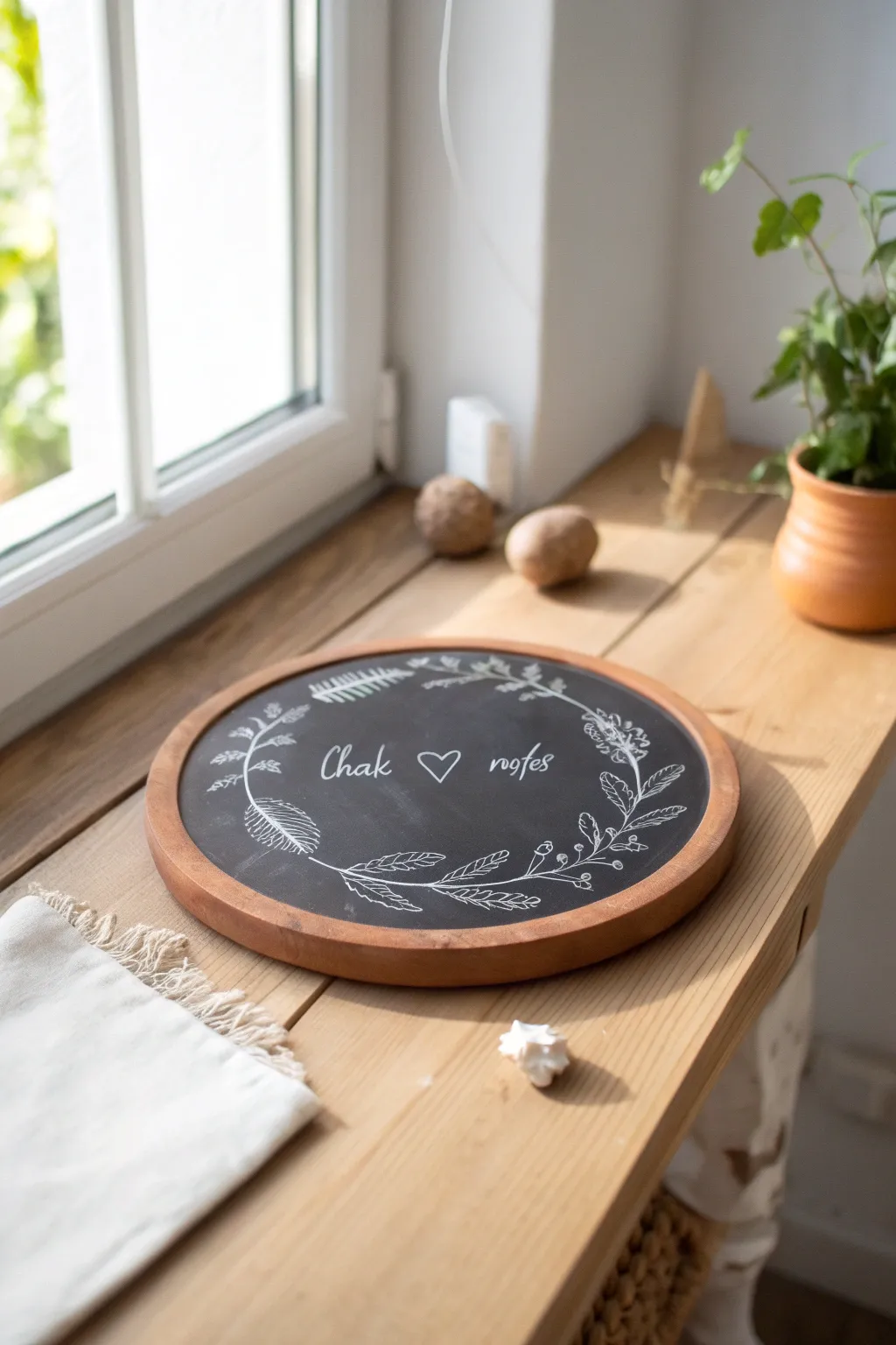 Add a personal touch to your table with a chic chalkboard clay trivet! Perfect for doodles and delightful notes. 🌿✍️