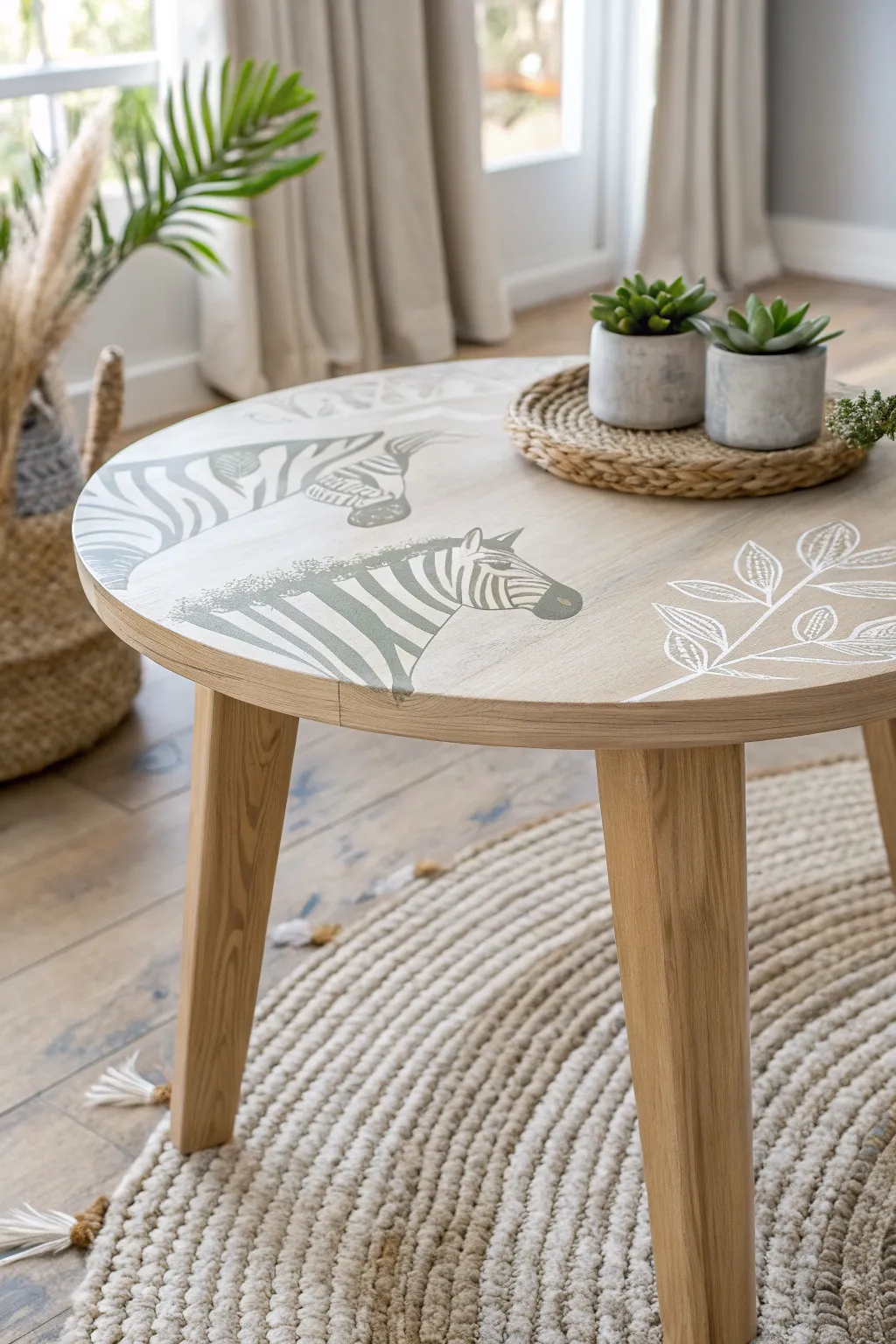Unleash your creativity with whimsical zebra stripes: A bold yet elegant statement for your space.
