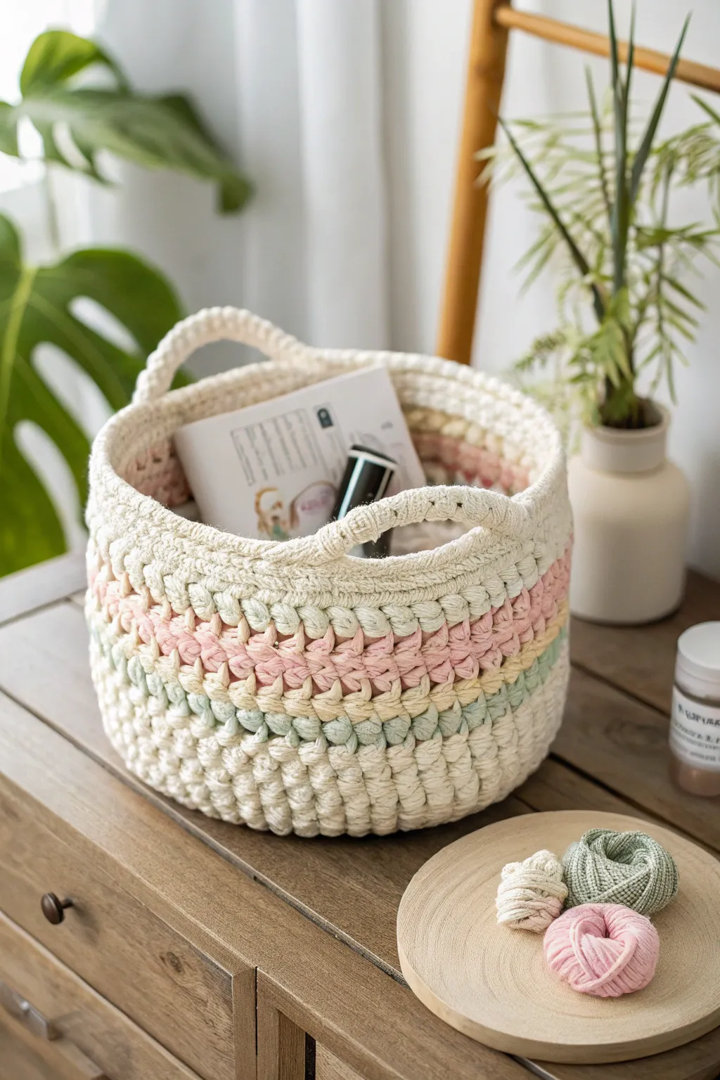 Discover the secret charm of crochet baskets with this delightful hidden pocket, perfect for your little treasures.