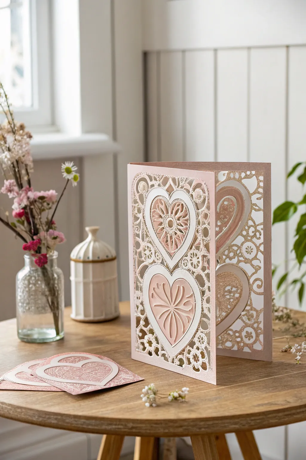 Master the art of cutouts with these charming DIY Valentine's cards for friends, perfectly blending simplicity and elegance.