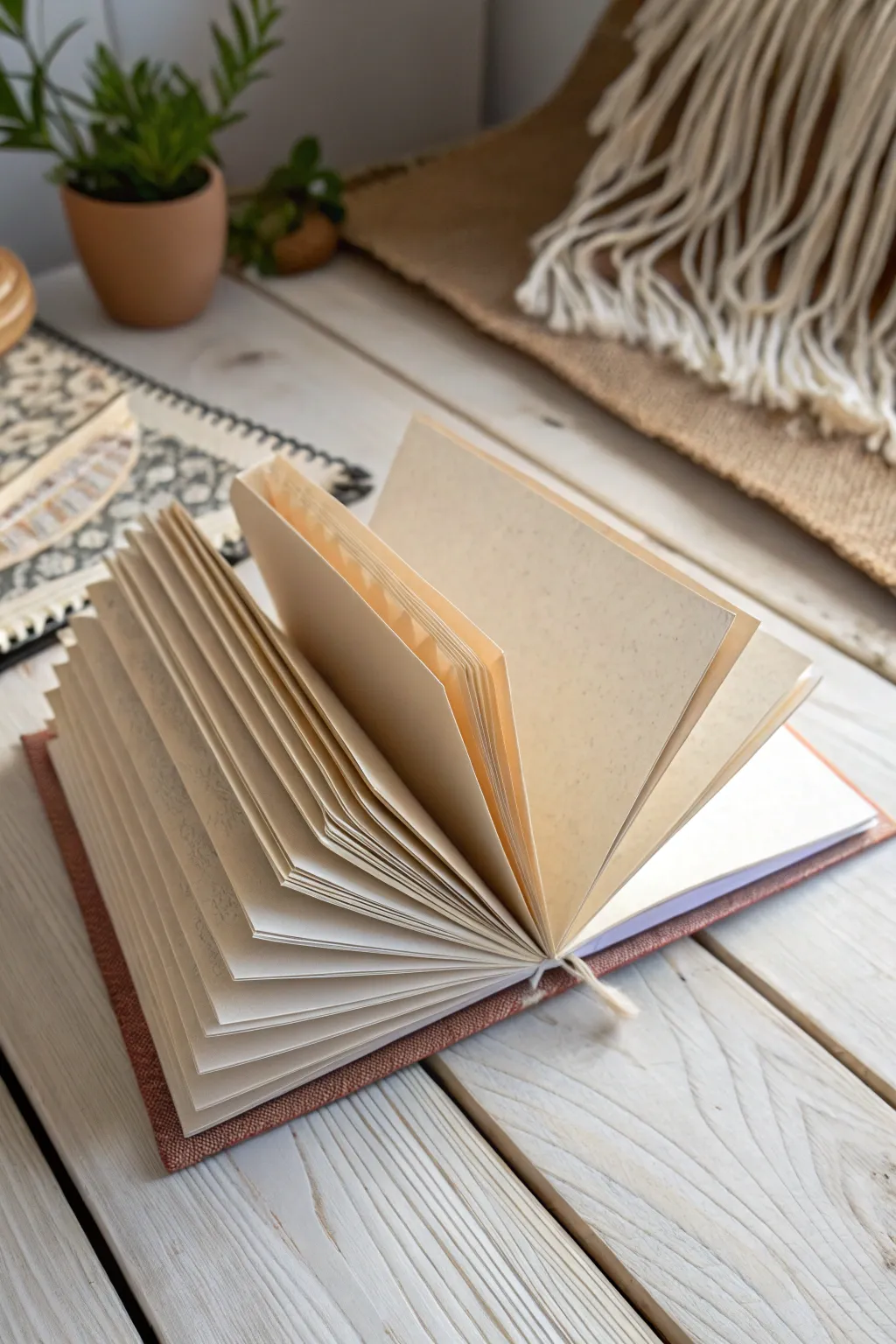 Elevate your journaling with layered textures: a tactile delight of vellum and kraft.