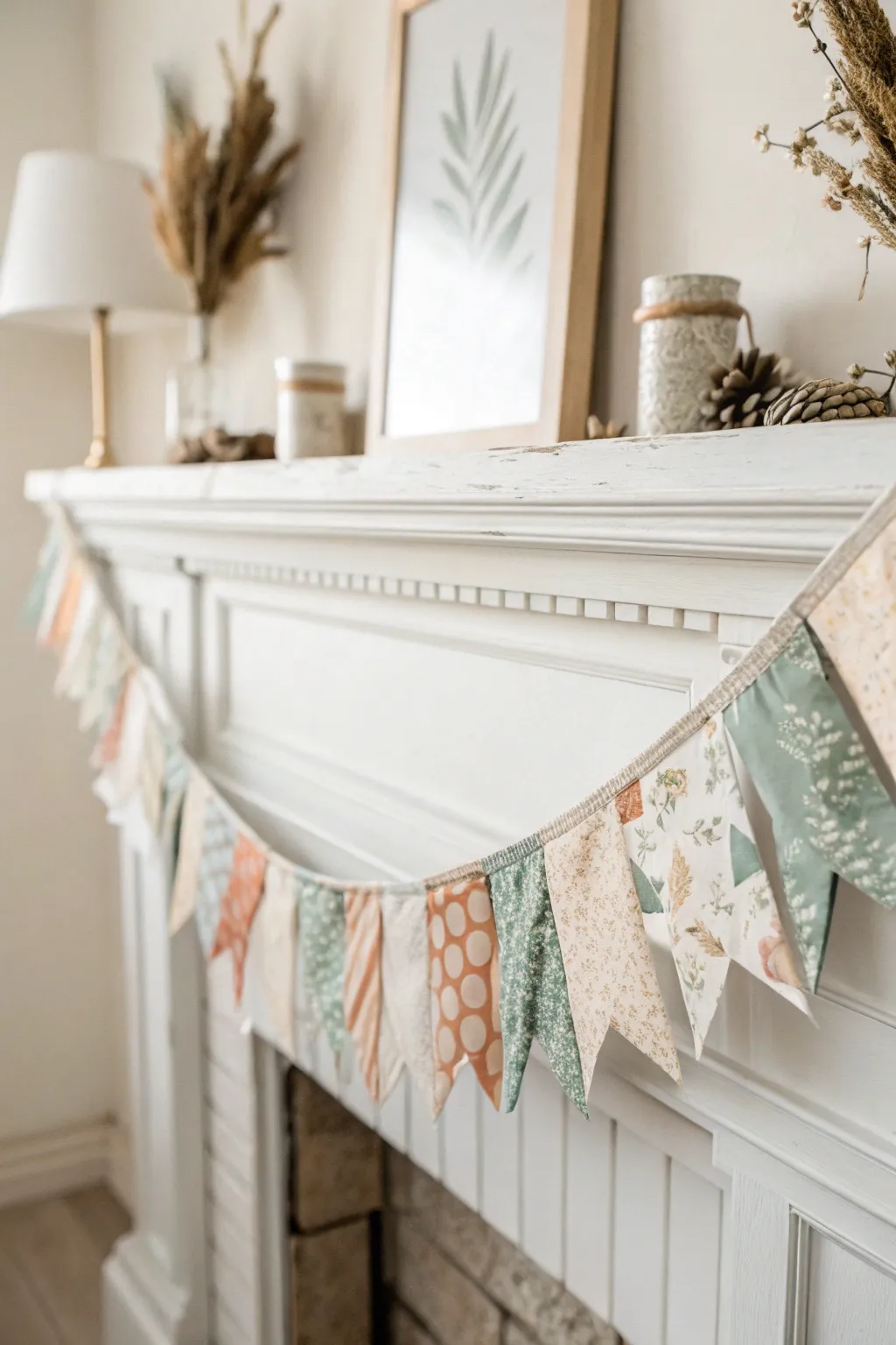 Add a touch of cozy elegance to your home with a handcrafted fabric scrap garland.