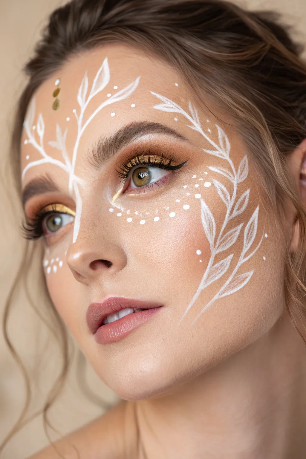 Discover the magic within with ethereal eye-focused deer face paint 🌿✨ #MythicalBeauty #DeerInspiration