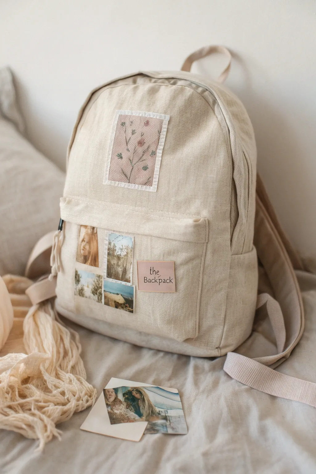 Transform your backpack into a masterpiece with minimalist collage art that combines elegance and creativity.