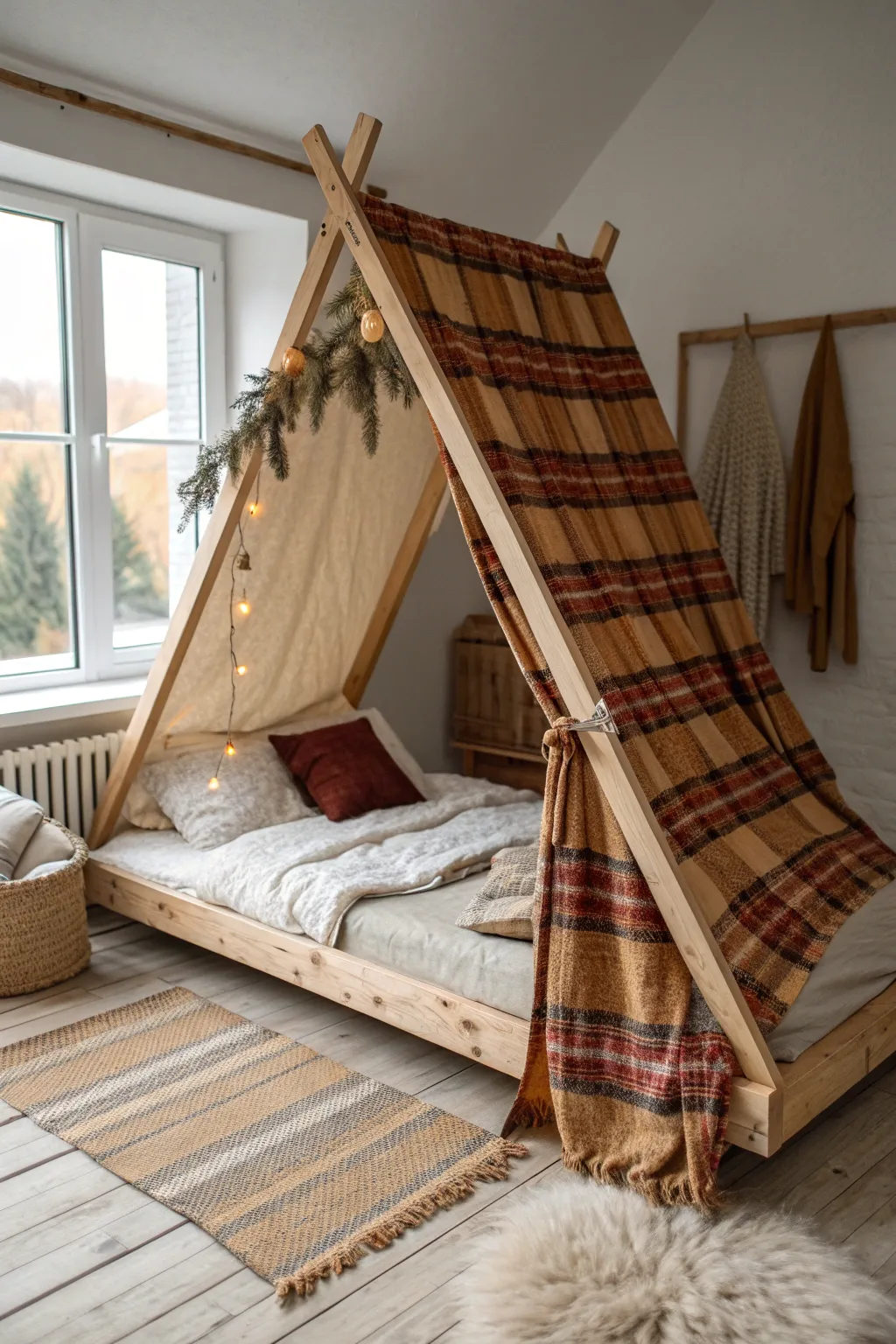 Bring the tranquility of a mountain cabin to your bedroom with this DIY bed tent, where rustic charm meets minimalist elegance.