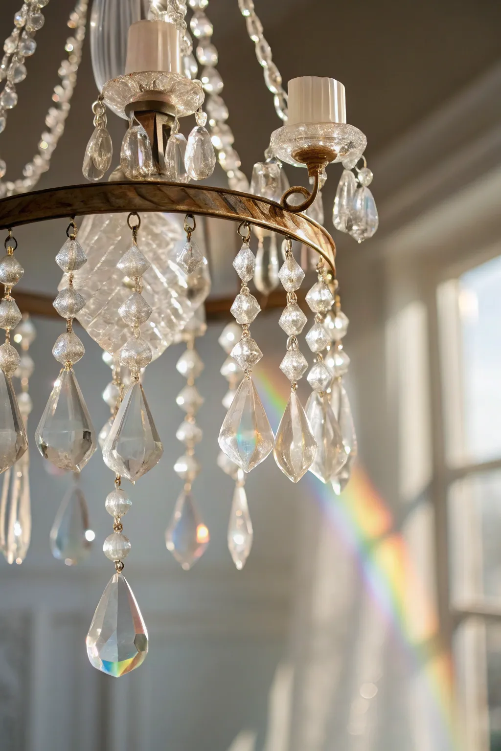 Transform your space with a touch of vintage glamour: glass crystals that dance with light.