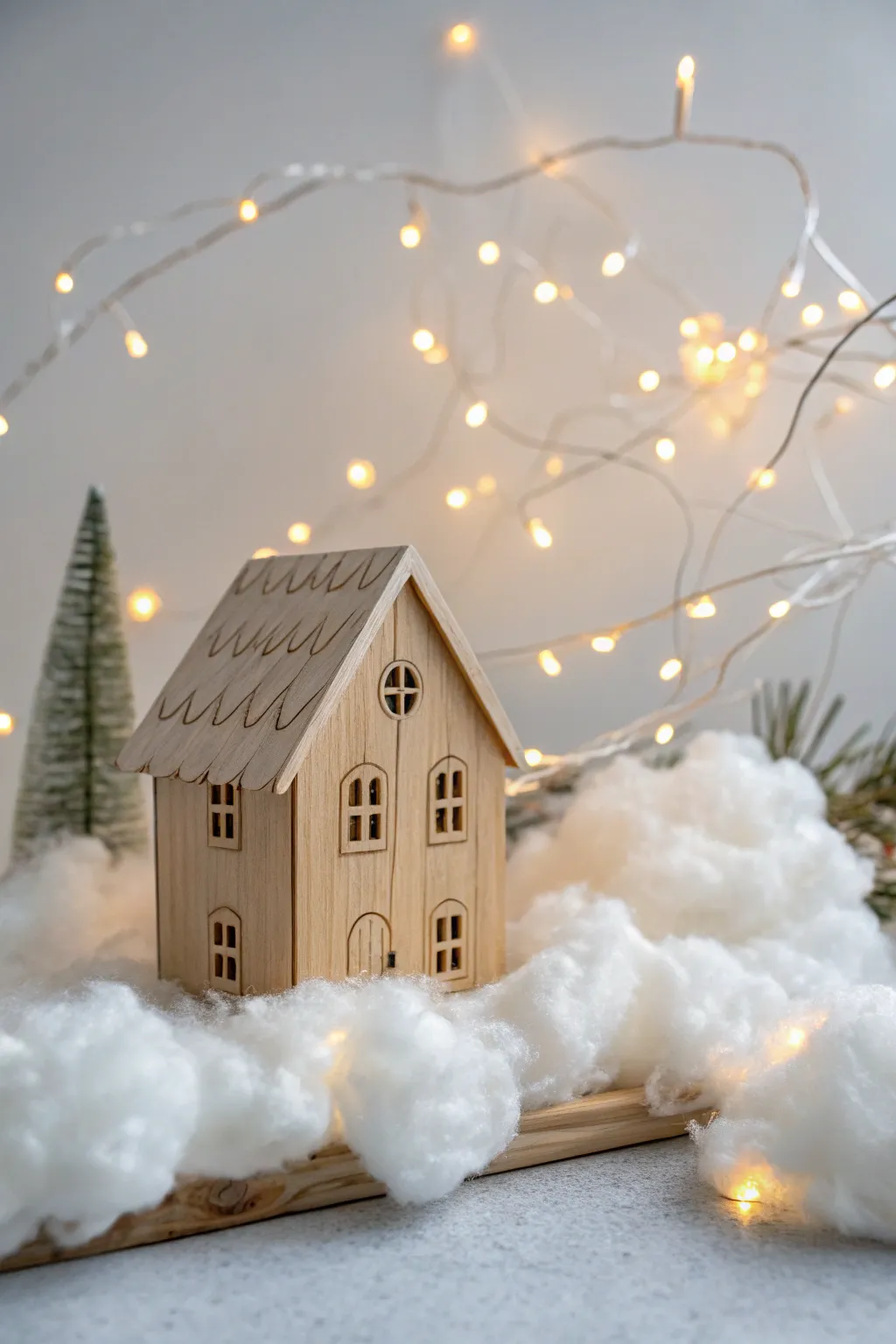 Embrace the magic of the season with a dreamy cotton cloud Christmas village.