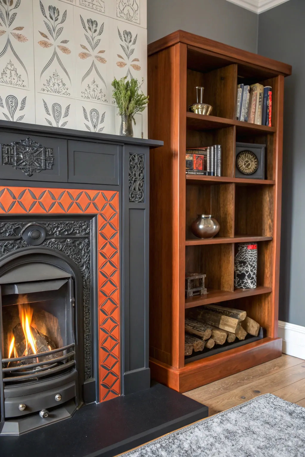 Add a touch of modern craftsmanship with an asymmetrical DIY fireplace that becomes the striking heart of your room.