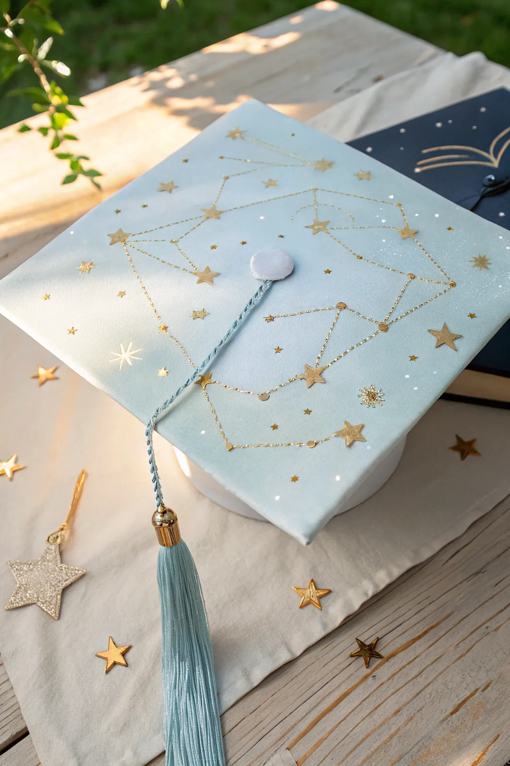 Illuminate your graduation with a touch of celestial magic. ✨🎓 #DIYGraduation #StarrySky