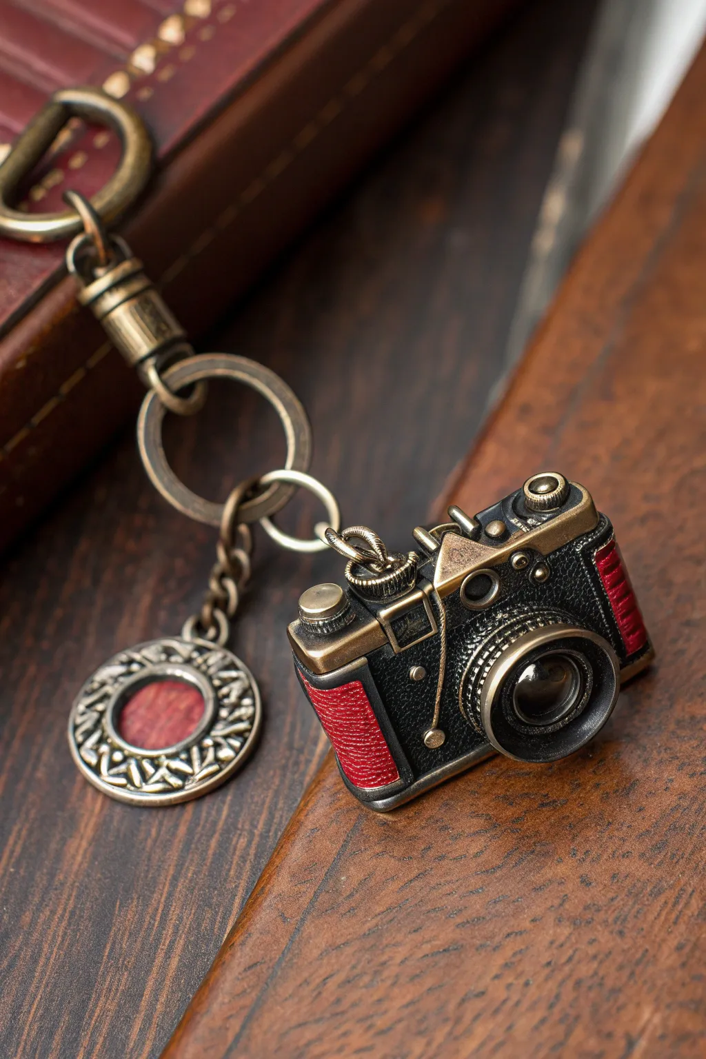 Capture your passion with this vintage camera charm keychain, an essential accessory for the photography enthusiast.