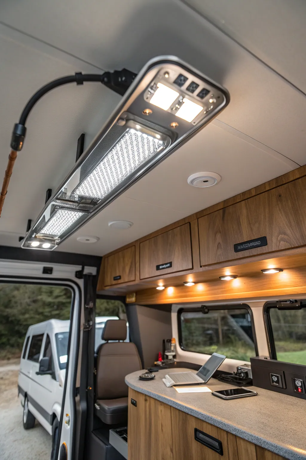 Illuminate your mobile workspace with style and versatility. #Craftsmanship #MobileOffice