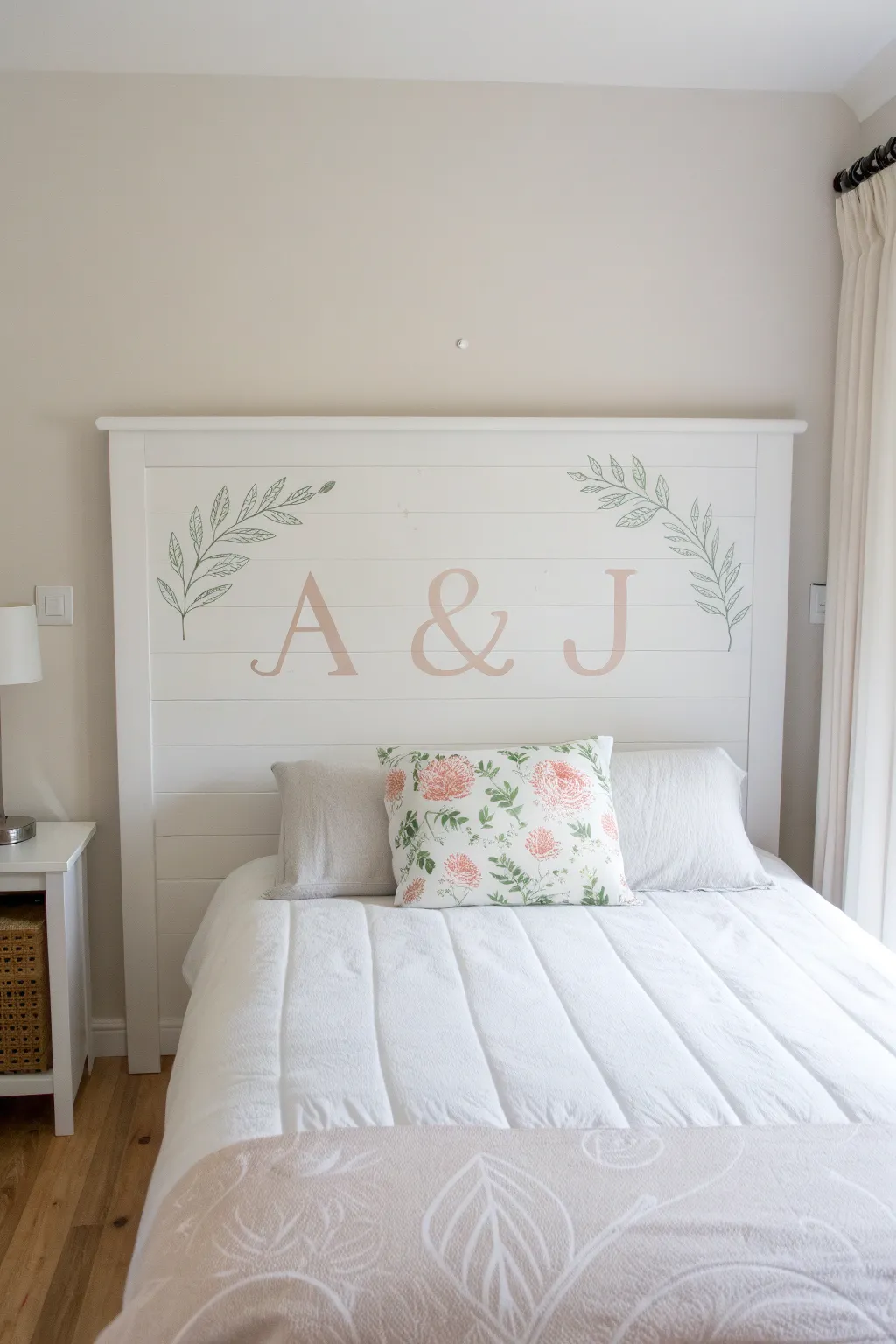 Transform your bedroom into a personal sanctuary with a DIY painted headboard featuring your initials. Embrace simplicity and elegance with Scandinavian and boho charm.